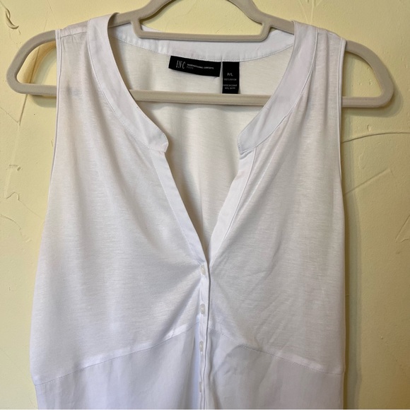 INC White Sleeveless Button-Down Blouse - Size PL - Picture 2 of 6
